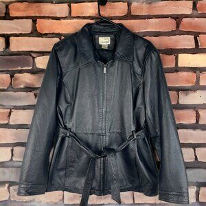 East 5th Ave Leather Jacket Zip & Belted Lined